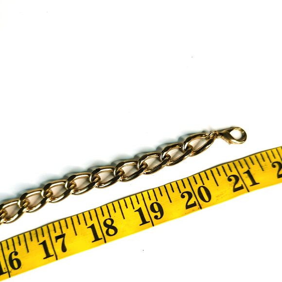 Vintage Gold-Tone Filigree Statement Necklace With Black Marbled Cabochons - Picture 5 of 5